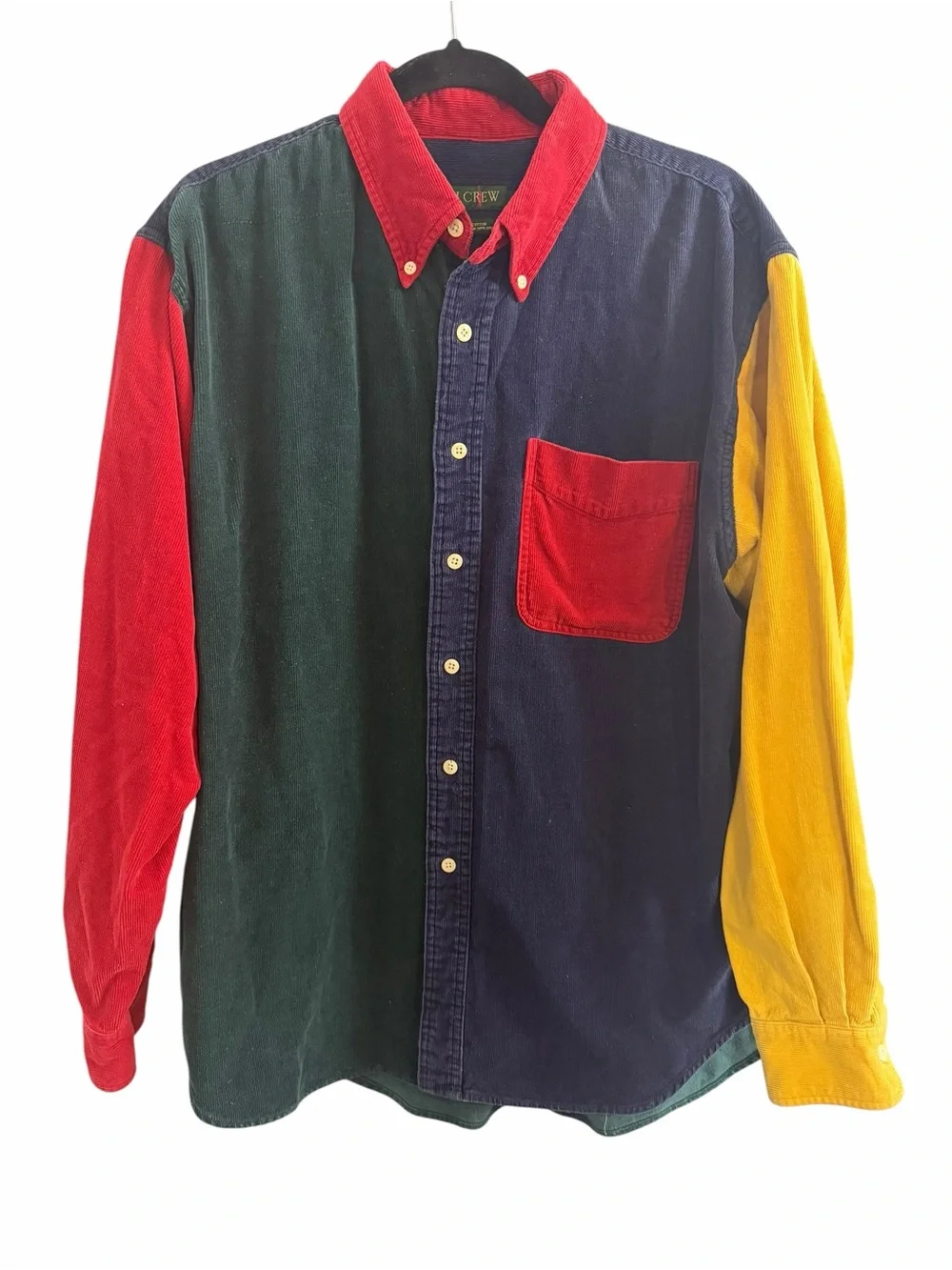 J. Crew Vintage Color block Corduroy Button Down Shirt Multicolor